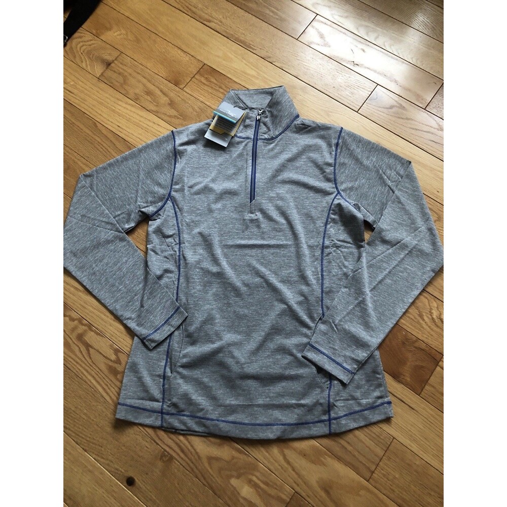 Men's Page & Tuttle 1/4 Zip Shirt‎ NWT Gray Blue Small